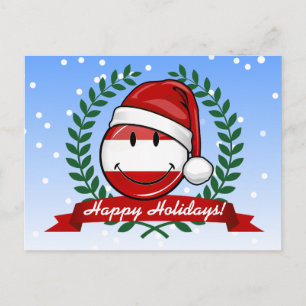 Christmas In Albania Smiling Flag Holiday Postcard