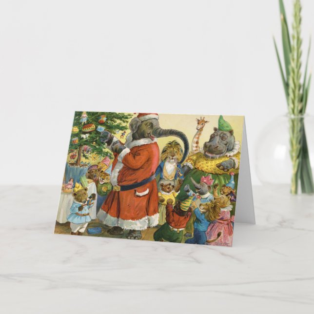 Christmas In Animal Land Holiday Card (Front)