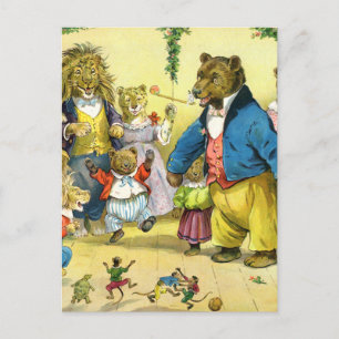 Christmas In Animal Land Holiday Postcard