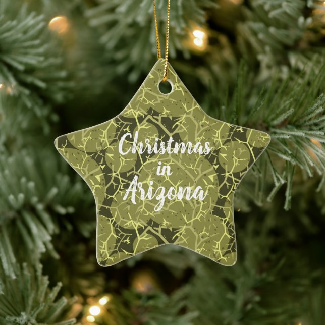 Christmas in Arizona Cactus Plant Ceramic Tree Decoration (Tree)