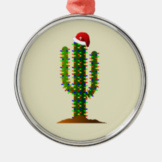 Christmas in Arizona Saguaro Cactus Lights Metal Tree Decoration
