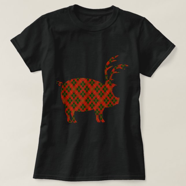 Christmas in Arkansas Tshirt with Razorback Reinde (Design Front)