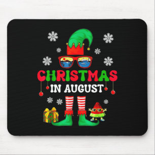 Christmas In August Funny Elf For Summer Xmas Men Mouse Mat