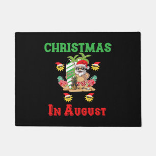 Christmas In August, Funny Santa Summer Beach Doormat