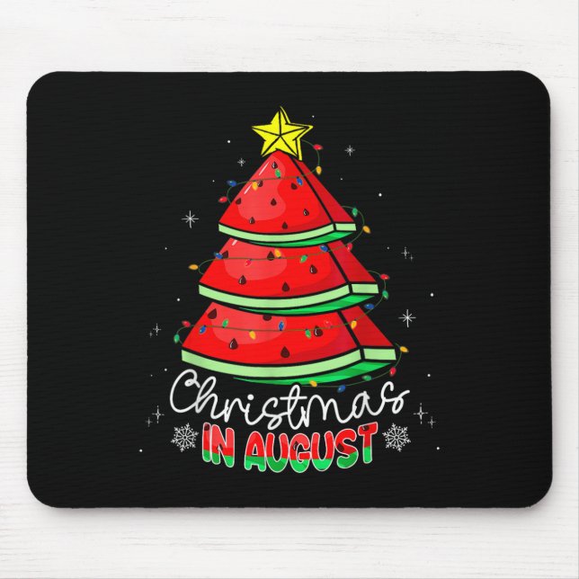 Christmas In August Funny Watermelon Xmas Tree  Mouse Mat (Front)
