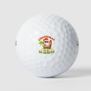 Christmas In August Santa Beach Surfboard Golf Balls