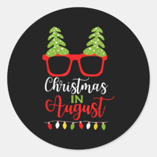 Christmas In August Santa In Summer Vacation Classic Round Sticker