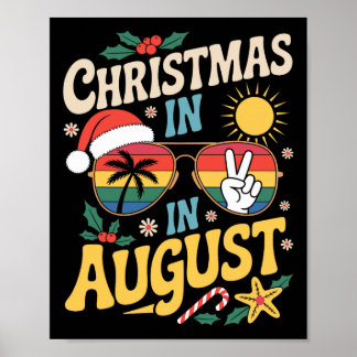 Christmas In August Summer Lover Men Women Kids Ch Poster