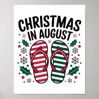 Christmas In August Summer Lover Men Women Kids Ch Poster