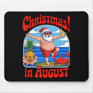Christmas In August Summer Vacation Funny Santa Me Mouse Mat