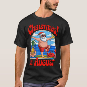 Christmas In August Summer Vacation Santa Men  T-Shirt