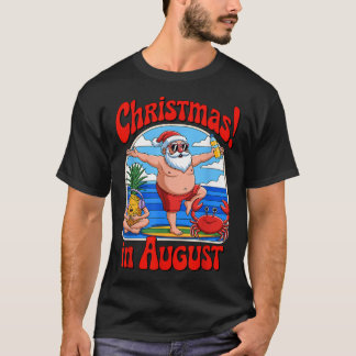 Christmas In August Summer Vacation Santa Men T-Shirt