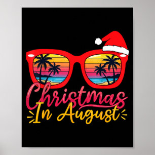 Christmas in August Trocal Beach Vacation Hawaiian Poster