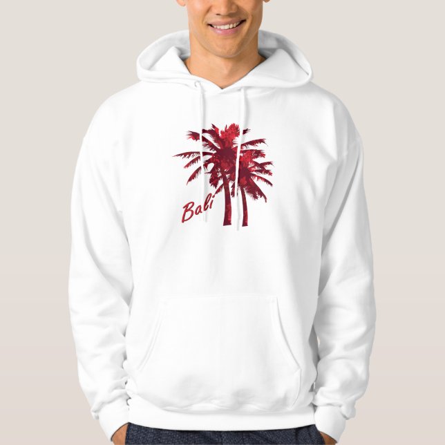 Christmas in Bali Batik 1 Palm Trees Hoodie (Front)