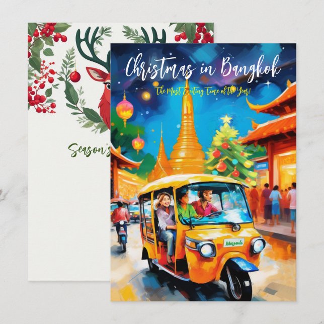 "Christmas In Bangkok" Greeting Card (Front/Back)