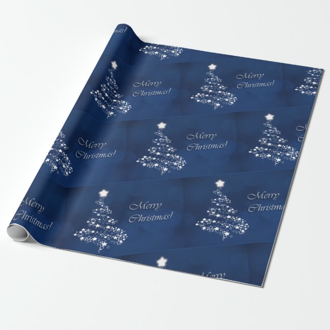Christmas in Blue Wrapping Paper (Unrolled)