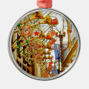 Christmas in Chicago Metal Tree Decoration