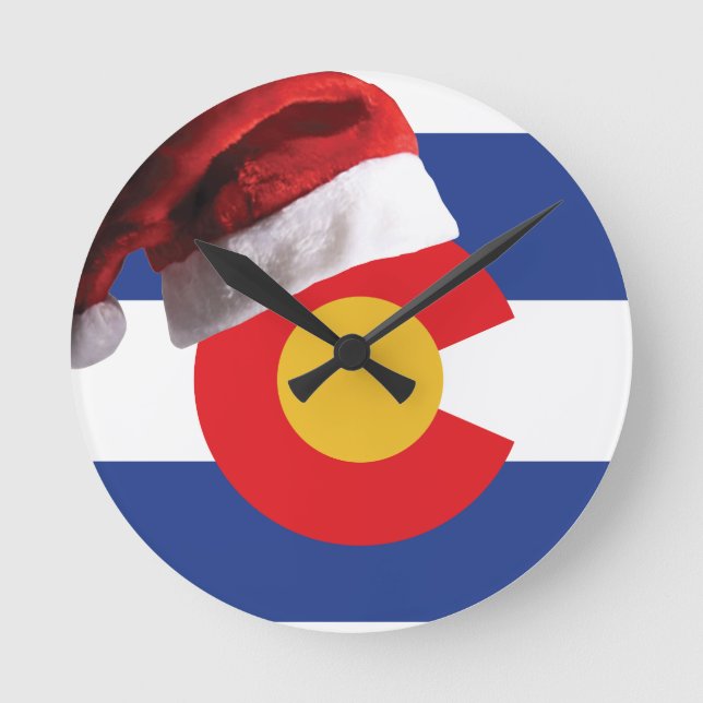 Christmas in Colorado Round Clock (Front)