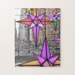 Christmas in Columbus Circle Holiday Stars NYC Jigsaw Puzzle