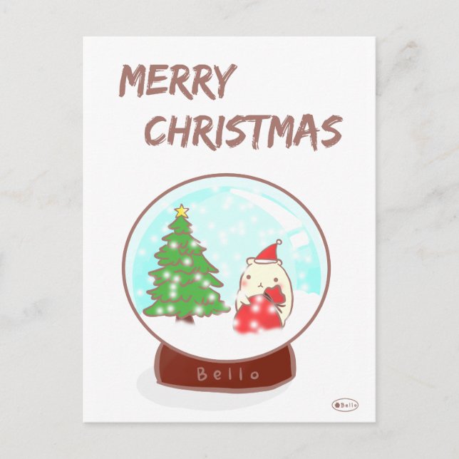 Christmas in Crystal Ball Holiday Postcard (Front)