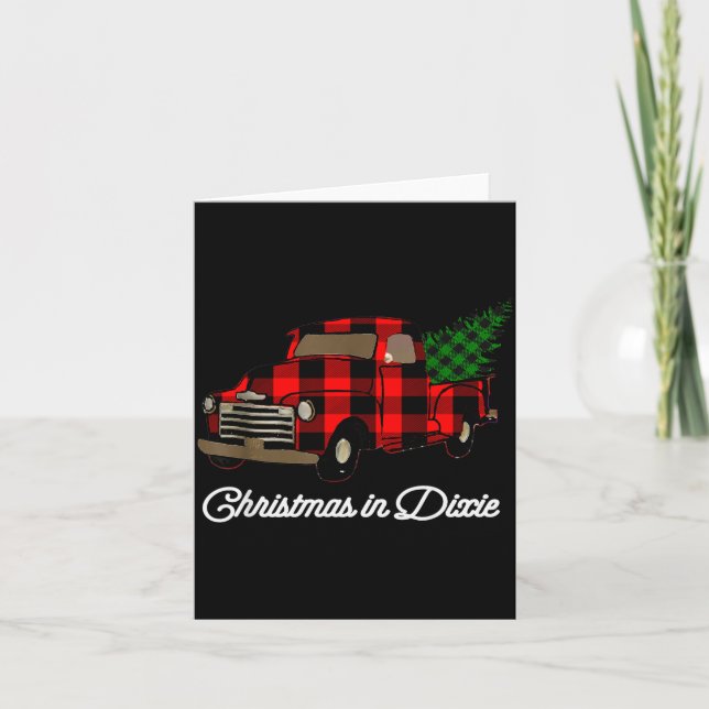 Christmas In Dixie Down South Plaid Holiday  Card (Front)