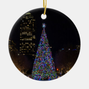 Christmas In Downtown Dallas Ceramic Tree Decoration