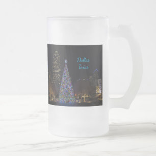 Christmas In Downtown Dallas Frosted Glass Beer Mu Mug