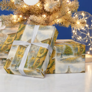 Christmas in Florence Italy Duomo Holiday Art Wrapping Paper