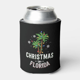 Christmas In Florida Deck The Palm Trees Family Can Cooler