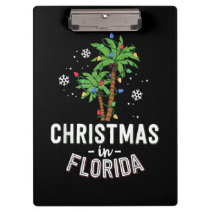 Christmas In Florida Deck The Palm Trees Family Va Clipboard