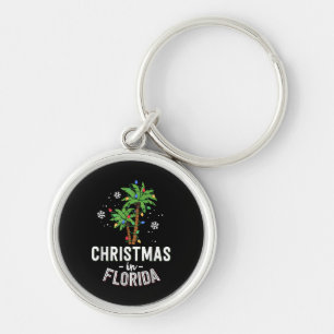 Christmas In Florida Deck The Palm Trees Family Va Key Ring