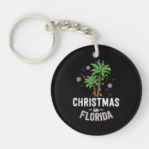Christmas In Florida Deck The Palm Trees Family Va Key Ring