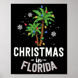 Christmas In Florida Deck The Palm Trees Family Va Poster