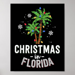 Christmas In Florida Deck The Palm Trees Family Va Poster