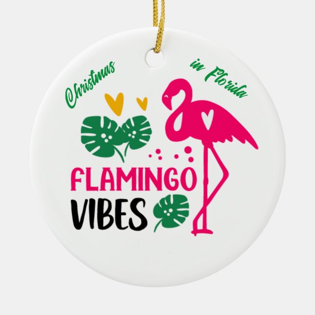 Christmas in Florida flamingo vibes decoration  (Front)