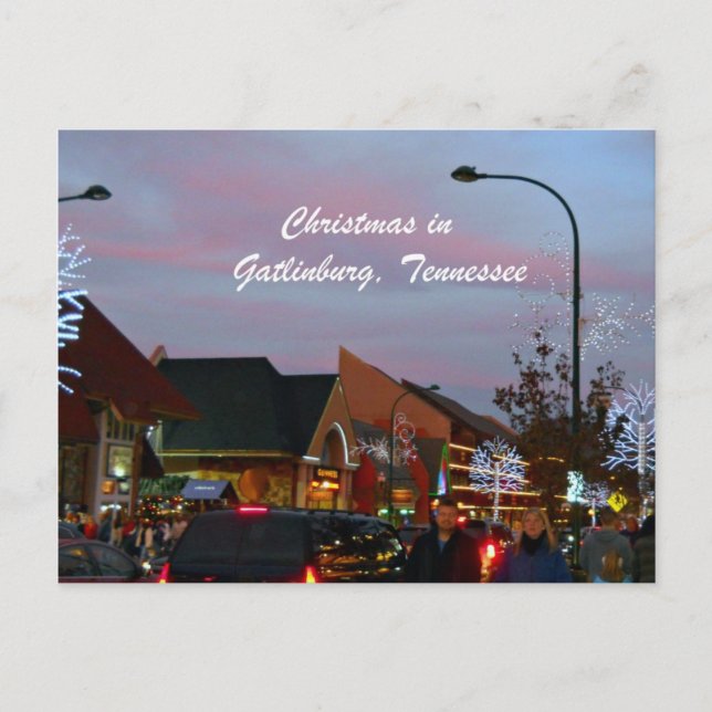 Christmas in Gatlinburg, Tennessee Holiday Postcard (Front)