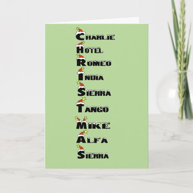 Christmas in Graphic Phonetic Alphabet Card (Front)