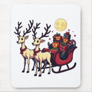 Christmas in Halloween Reindeer Pumpkin Presents Mouse Mat