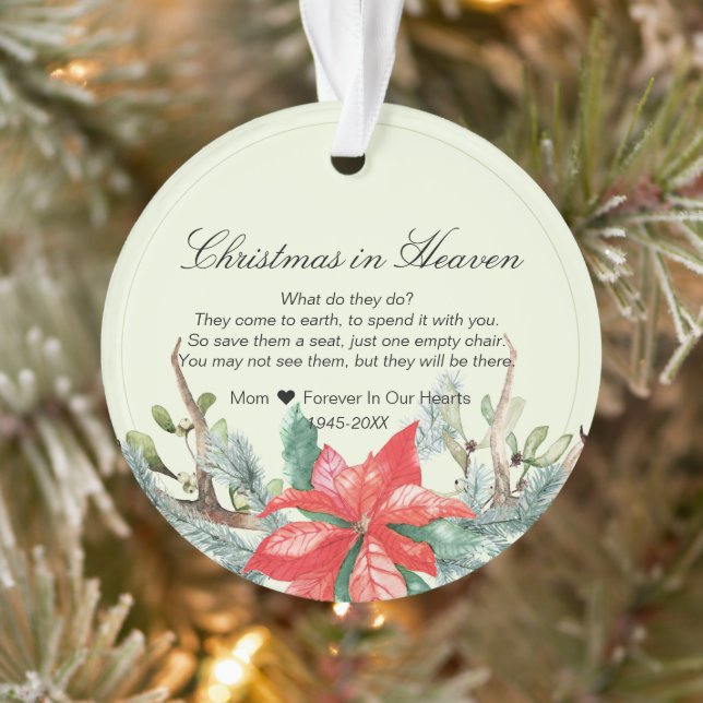 Christmas In Heaven Memorial Keepsake Ornament (Tree)