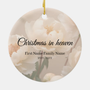 Christmas in heaven memorial ornament peony