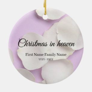 Christmas in heaven memorial ornament rose petals 