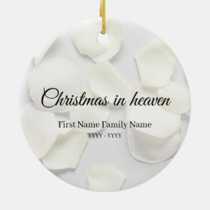 Christmas in heaven memorial ornament rose petals 