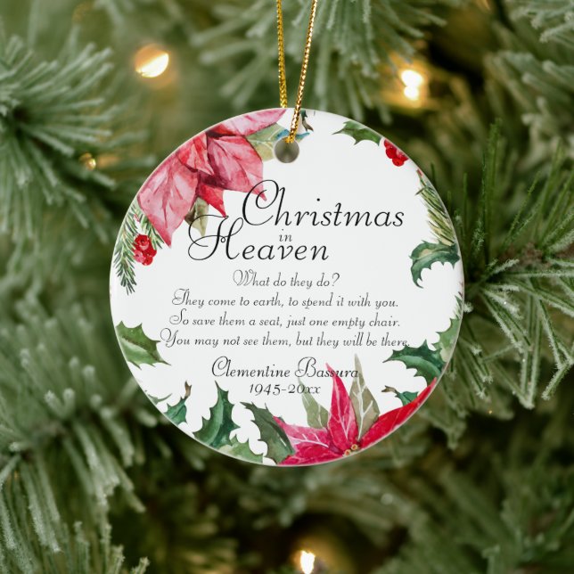 Christmas In Heaven Memorial Photo Ceramic Tree Decoration (Tree)