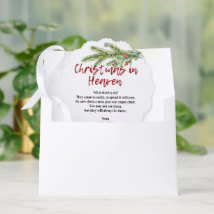 Christmas In Heaven Poem Memorial Photo Greenery Tree Decoration Card