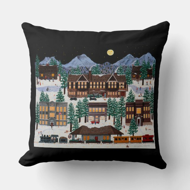 "Christmas in Historic Bend, Oregon" Cushion (Front)