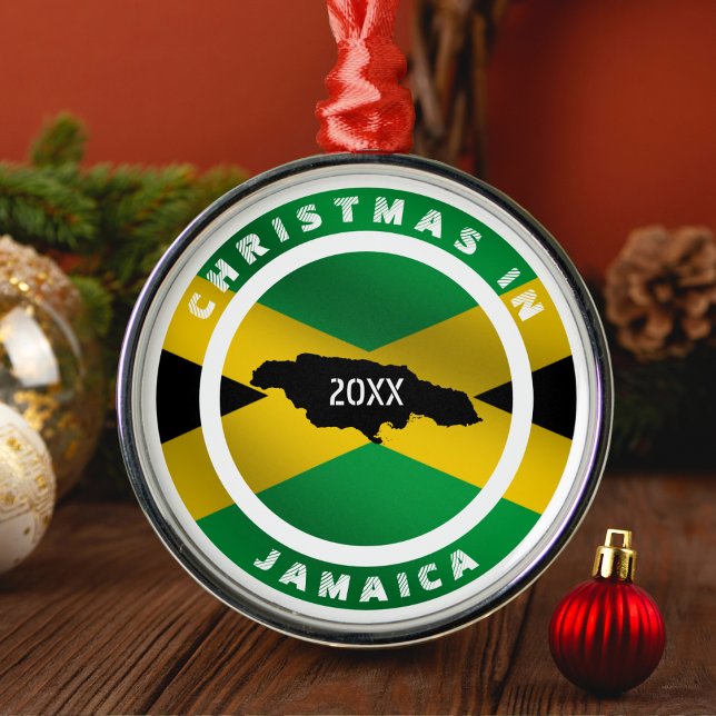Christmas in Jamaica Jamaican Holiday Vacation Metal Tree Decoration (Christmas in Jamaica Jamaican Holiday Vacation Metal Ornament)