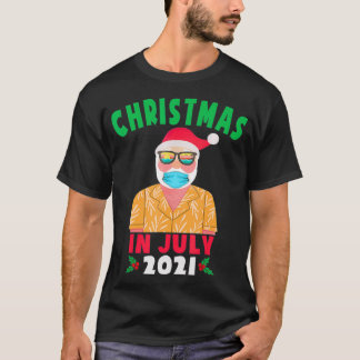 Christmas In July 2021  Summer Santa Wearing Mask  T-Shirt
