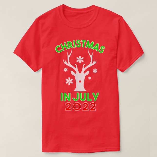 Christmas In July 2022 Reindeer Snow Merry Santa S T-Shirt (Design Front)