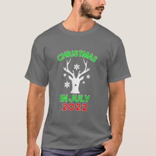 Christmas In July 2022 Reindeer Snow Merry Santa S T-Shirt