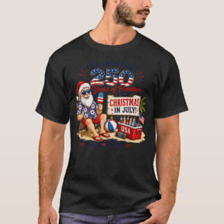 Christmas In July 250 Years 1776 2026 Patriotic T-Shirt